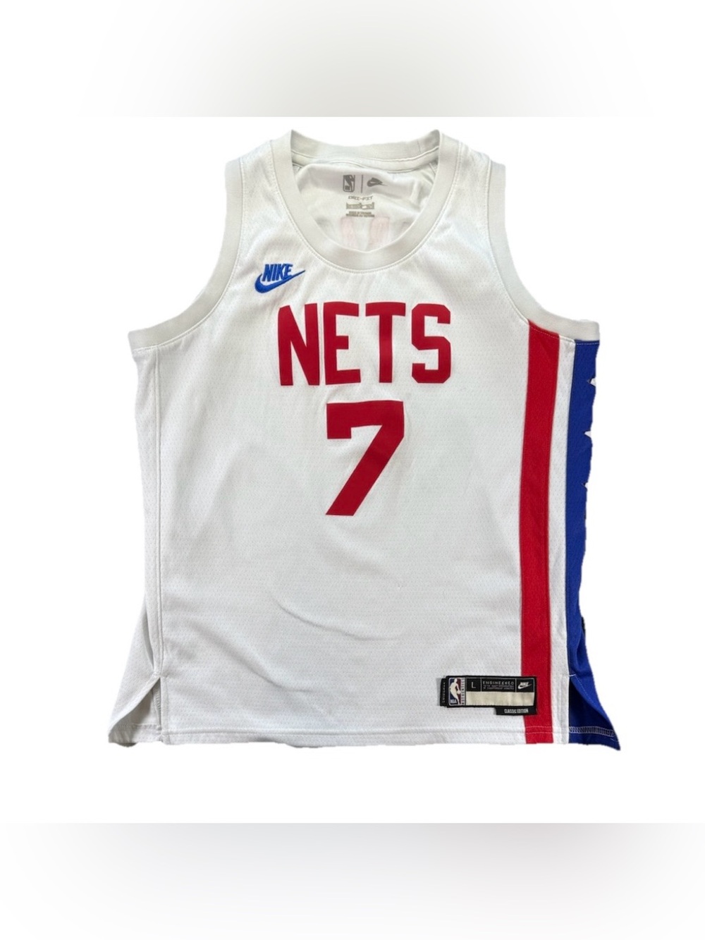 Nike Brooklyn Nets Kevin Durant #7 Classic Edition NBA Jersey Large White Red